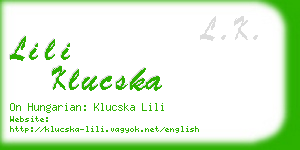 lili klucska business card